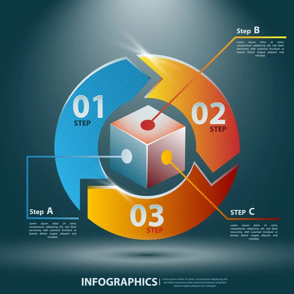 Streszczenie infografiki 3d. Ilustracja wektorowa do prezentacji biznesowych — Wektor stockowy