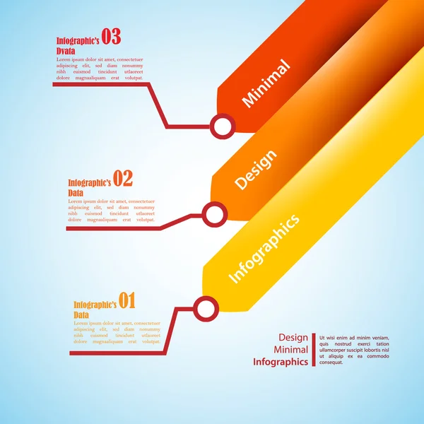 Tres flechas, usadas para infografías . — Archivo Imágenes Vectoriales