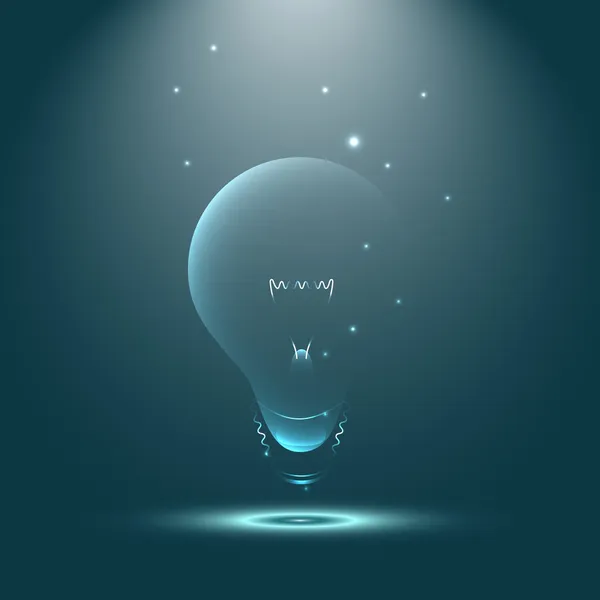 創造的なインスピレーションと輝く電球の想像力 — ストックベクタ