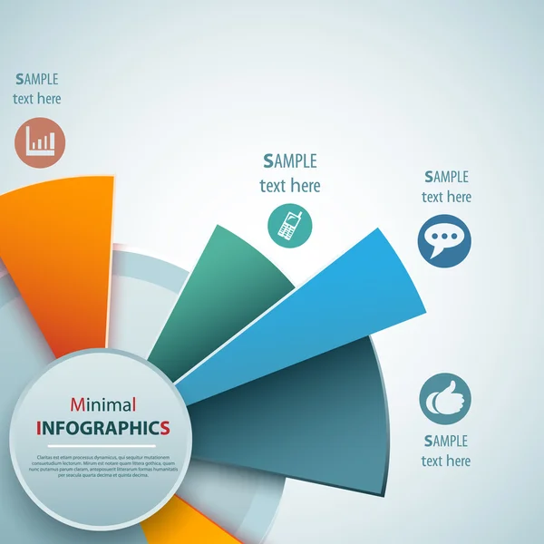 Infographies abstraites sur papier 3D — Image vectorielle