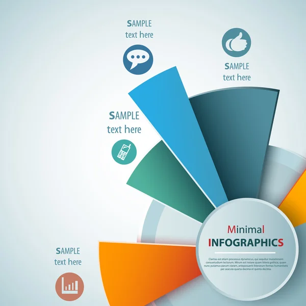 Infographies abstraites sur papier 3D — Image vectorielle