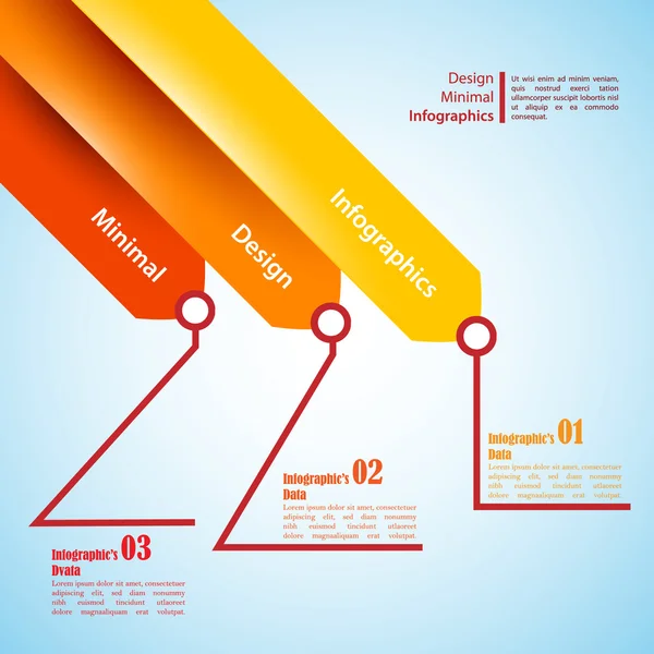 Drie pijlen, gebruiken voor infographics. — Stockvector