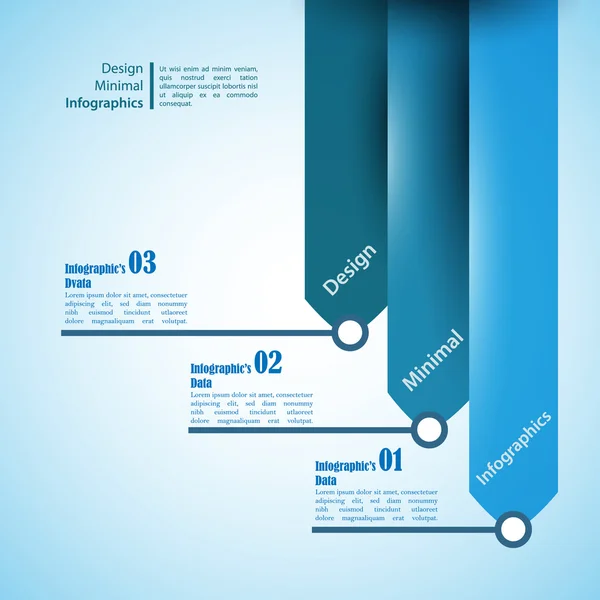 Tres flechas, usadas para infografías . — Vector de stock