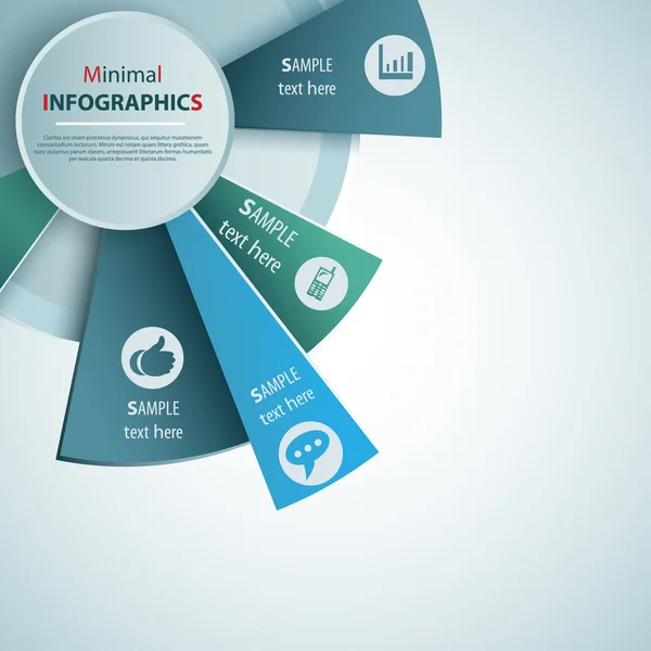 Sammanfattning av 3D Paper Infographics — Stock vektor