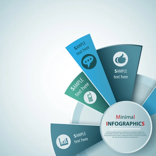 Sammanfattning av 3D Paper Infographics — Stock vektor