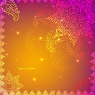 Altın Hint vintage süs. iş tanıtımı için vektör çizim