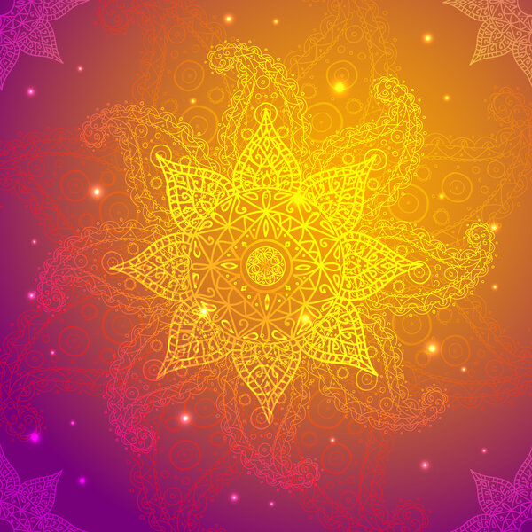 Индийский винтажный орнамент. Векторная иллюстрация для презентации Вашего бизнеса
