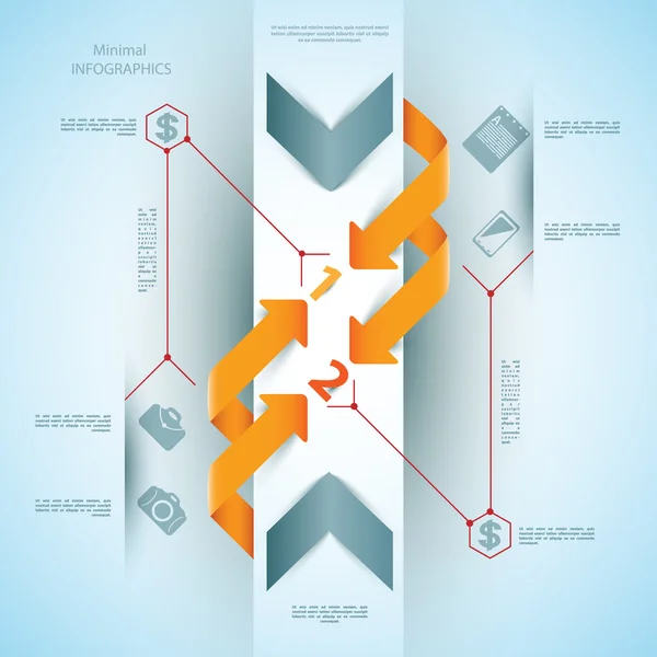Moderne business steb origami stijl opties banner. — Stockvector