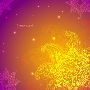 Altın Hint vintage süs. iş tanıtımı için vektör çizim