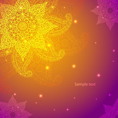 Altın Hint vintage süs. iş tanıtımı için vektör çizim