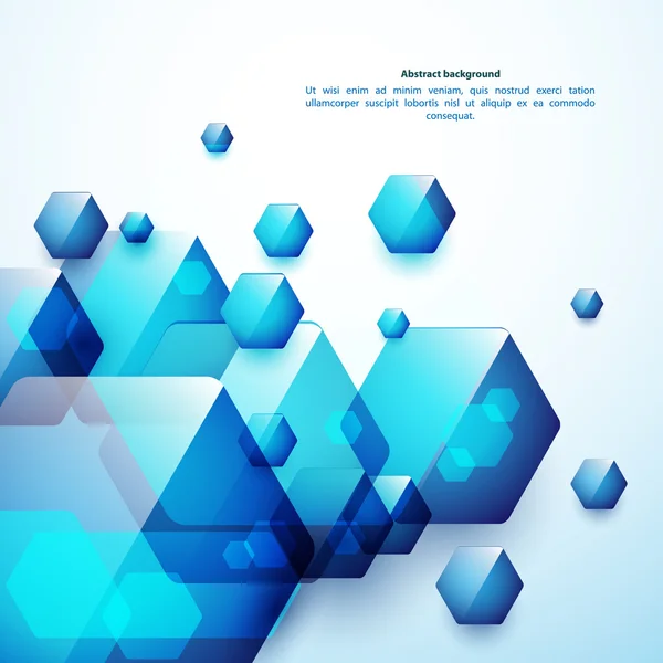 Abstract blue and glass hexahedrons background. Use for your business presentation. — Stock Vector