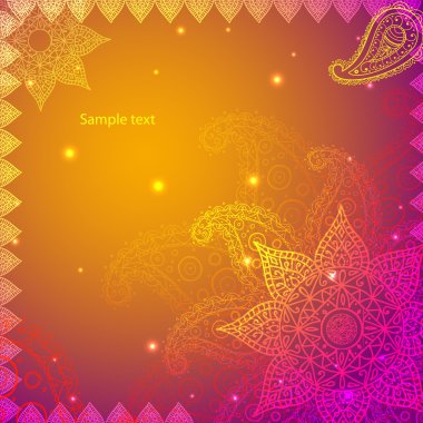 Altın Hint vintage süs. eps10 tasarım. iş tanıtımı için vektör çizim