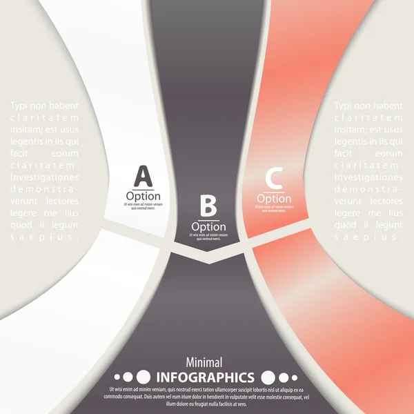 Modelo de infográfico de design moderno. Bandeiras numeradas . — Vetor de Stock