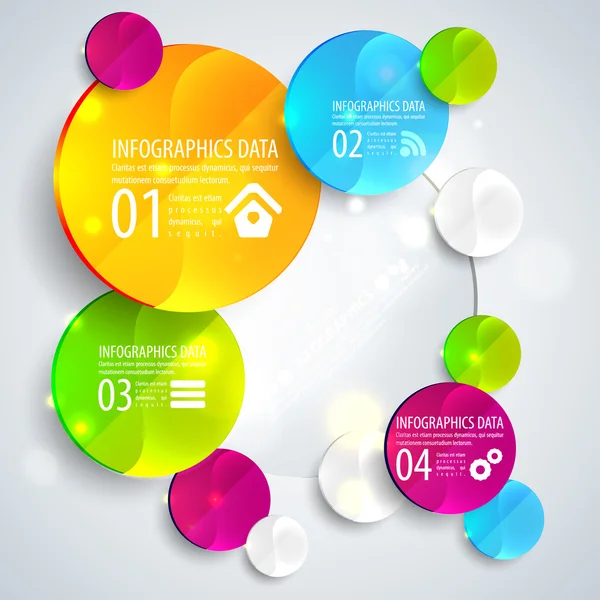 Design astratto business geometrico con cerchi di carta. Illustrazione vettoriale per la presentazione aziendale — Vettoriale Stock