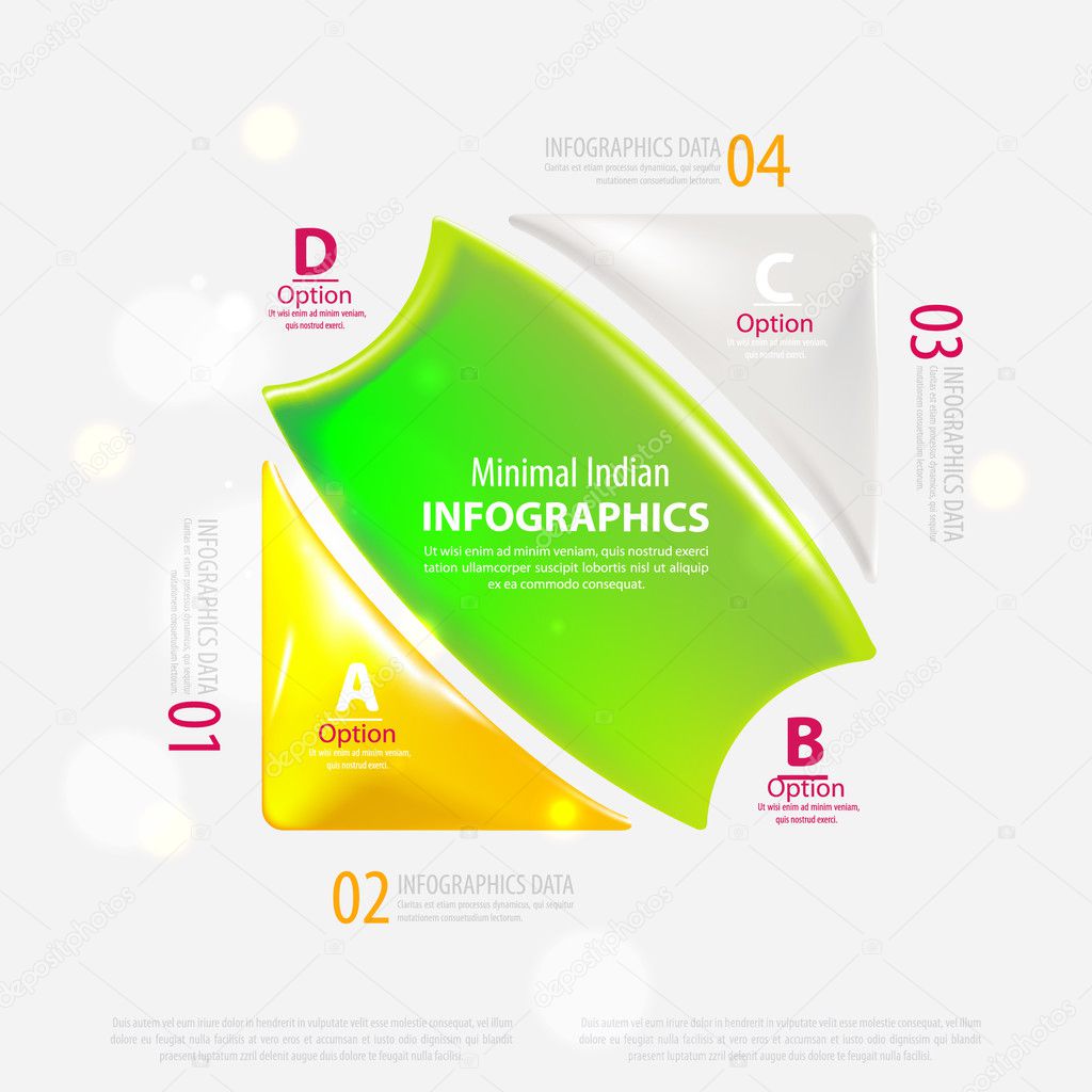 Modern infographic template for business design with ribbons.