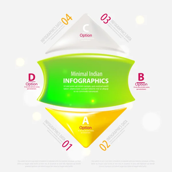 Modern infographic template for business design with ribbons. — Stock Vector