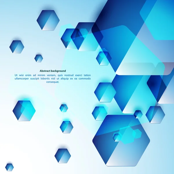 Abstracte blauw en glas hexahedrons achtergrond. gebruik voor uw bedrijfspresentatie. — Stockvector