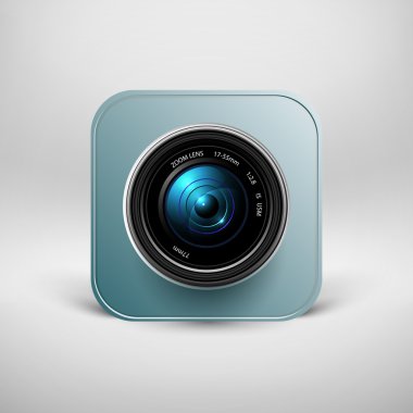 vektör çizim yumuşak zemin üzerinde izole bir tek ayrıntılı güvenlik kamera simgesi