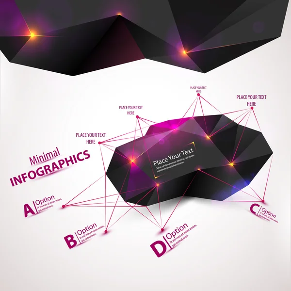 Arrière-plan en maille abstraite 3D avec des cercles, des lignes et des formes, EPS10 Design Layout for Your Business — Image vectorielle