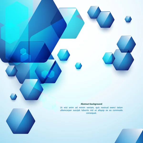 Abstrait fond bleu et hexaèdres de verre. Utilisez pour votre présentation d'entreprise . — Image vectorielle