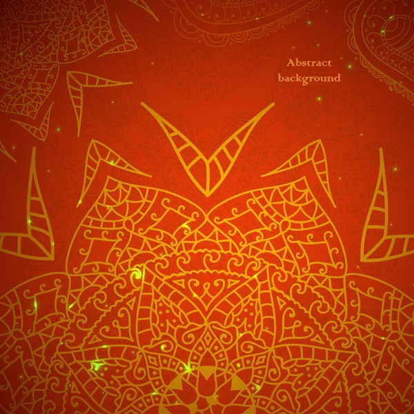 Ornement vintage indien rouge. Illustration vectorielle pour votre présentation d'entreprise — Image vectorielle