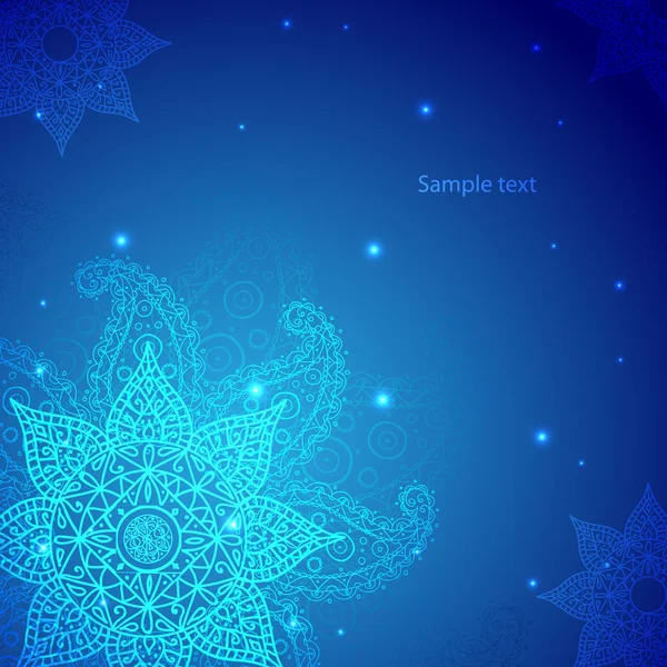 青いインド ビンテージ飾り。ビジネス プレゼンテーションのためのベクトル図 — ストックベクタ