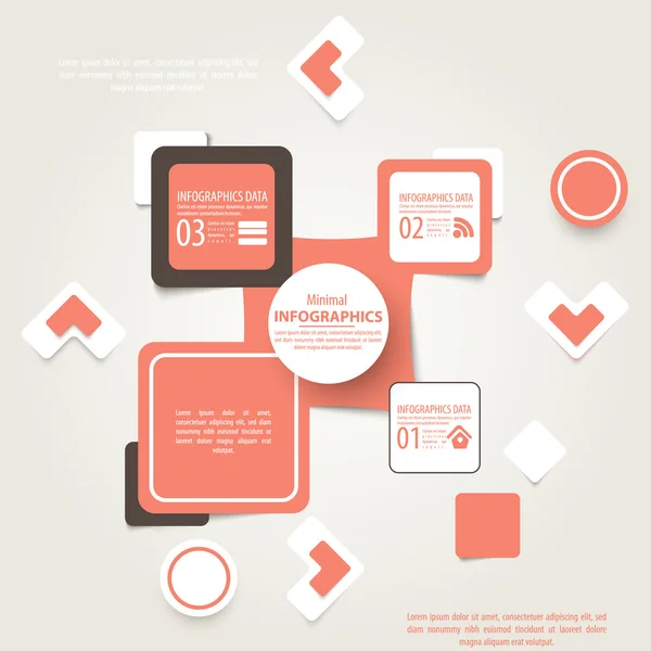 Illustration vectorielle abstraite de fond carrés, modèle infographique avec place pour votre contenu — Image vectorielle