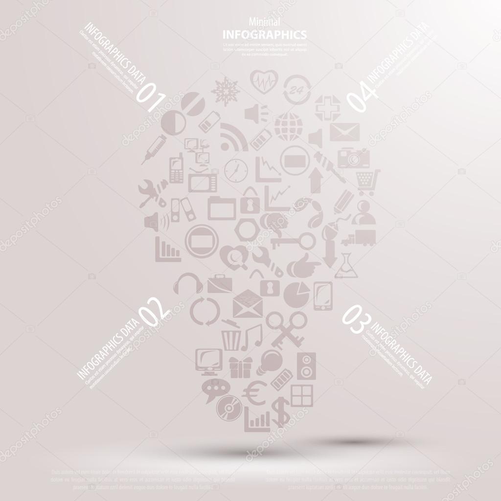 Creative light bulb with drawing business strategy plan concept idea, Vector illustration Modern template Design