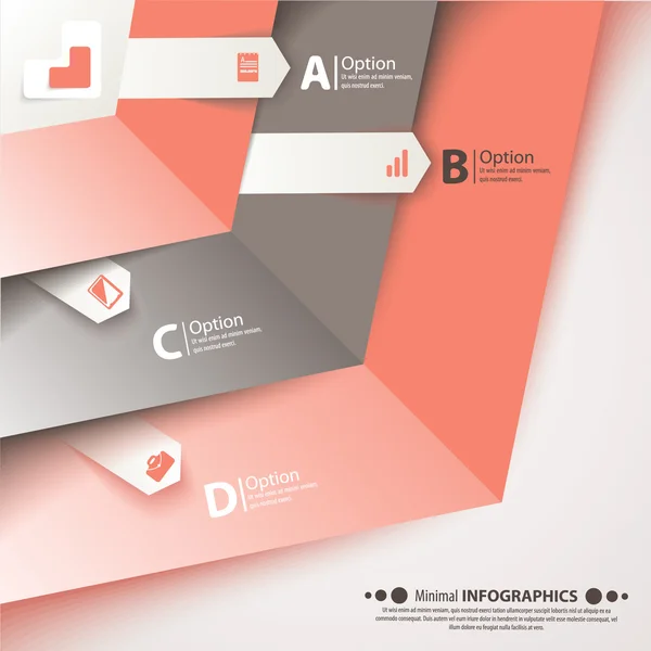Moderne business steb origami stijl opties banner. — Stockvector