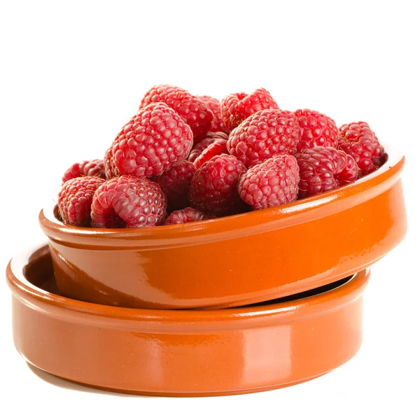 在碗里的新鲜树莓 — 图库照片