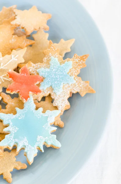 Floco de neve decorado biscoitos de Natal — Fotografia de Stock