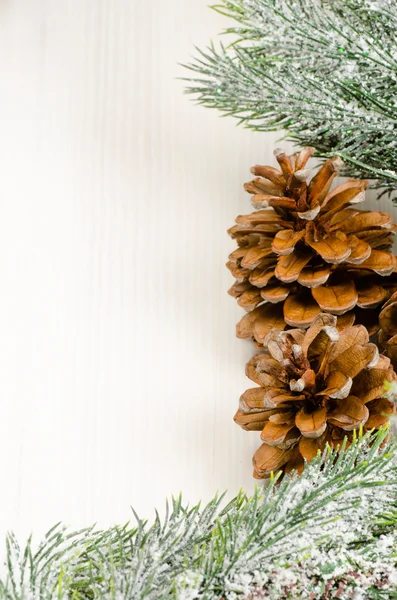 Jul fir tree gränsen med kottar — Stockfoto