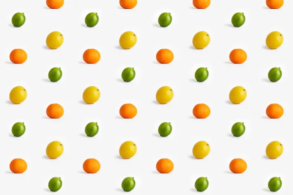 Pattern Lemon Lime Tangerine Isolated White Background — Stockfoto