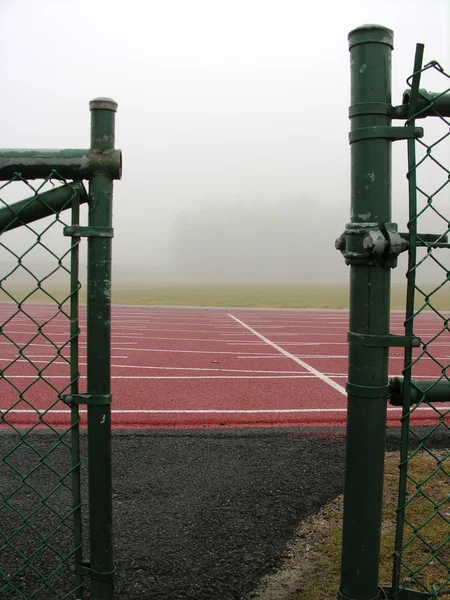 Open gate to the track — Stock Photo, Image