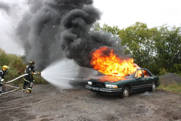 Incendie automobile Images De Stock Libres De Droits