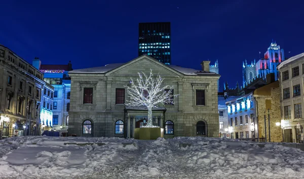 La vecchia Montreal di notte . — Foto Stock