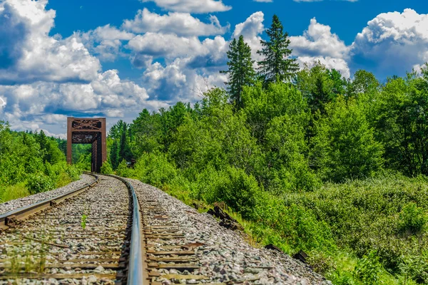 정말 긴 철도 — 스톡 사진
