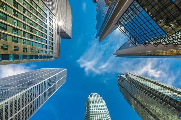 Vertical view of skyscrapers in downtown — Stock Photo, Image