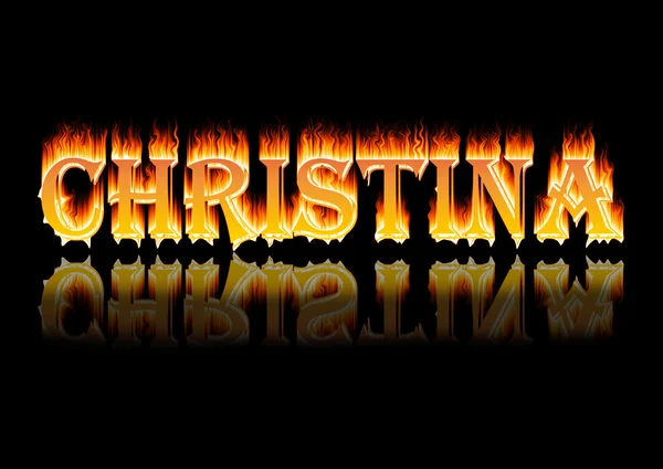 Name: Christina on fire. — Stock Photo, Image