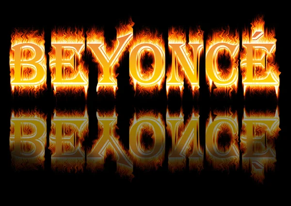 Name der Frau: Beyoncé in Flammen. — Stockfoto