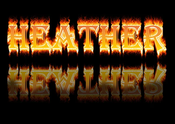 Ženské jméno: heather v plamenech. Stock Fotografie