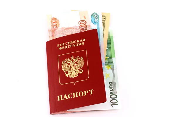 Passport with the money invested — Stock Photo, Image