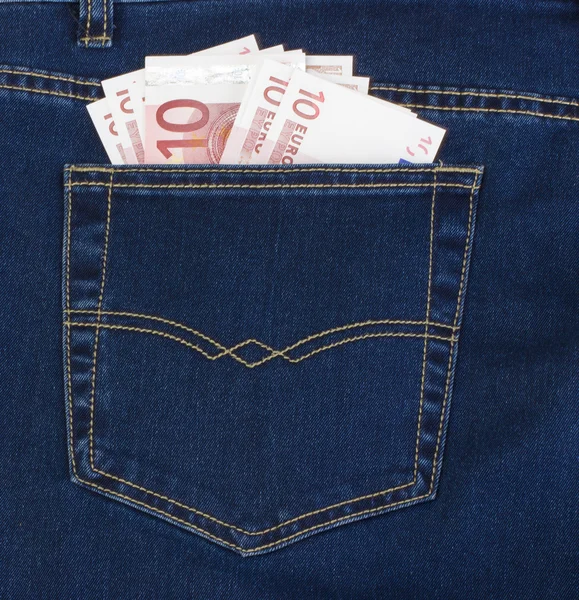 Ten euros in your pocket — Stock Photo, Image