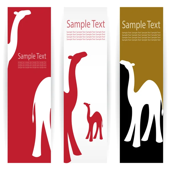 Vector image of an camel banners. — Stock Vector