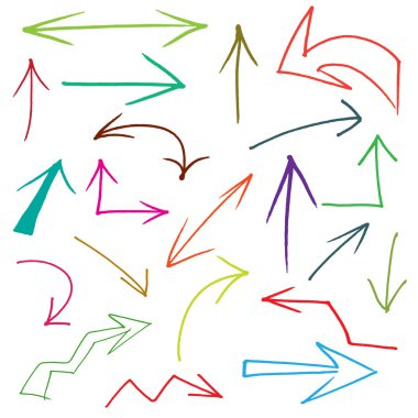 elle çizilmiş doodle tarzı okları çeşitli directio topluluğu