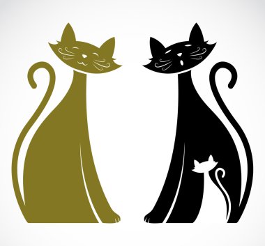 Beyaz arkaplandaki bir kedinin vektör görüntüsü