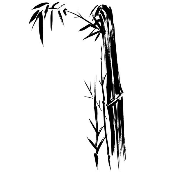 Desenho de silhueta de bambu — Vetor de Stock