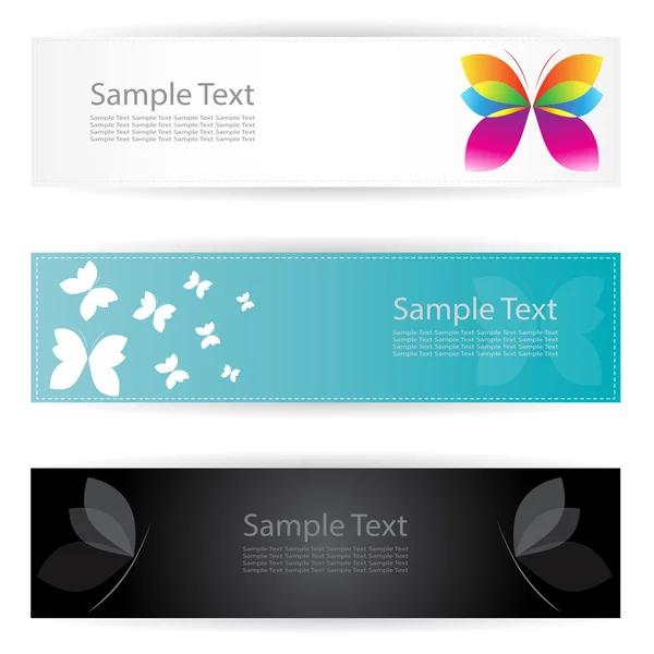 Butterfly banners . — Stock vektor
