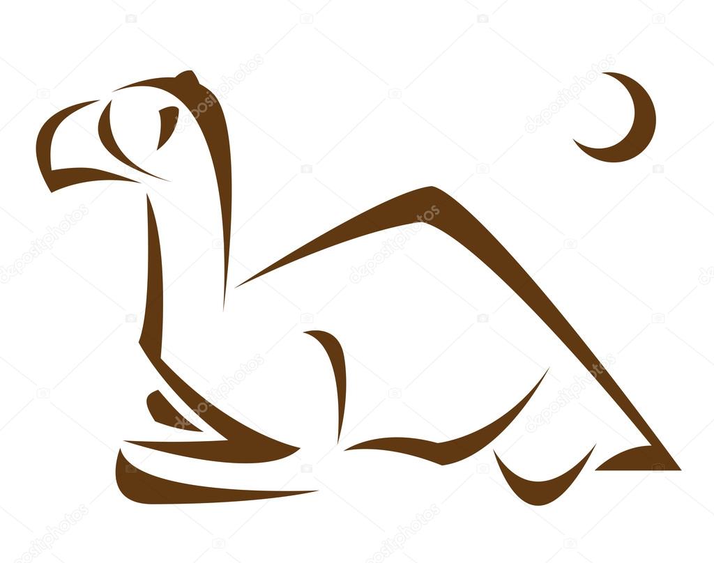Vector image of an camel