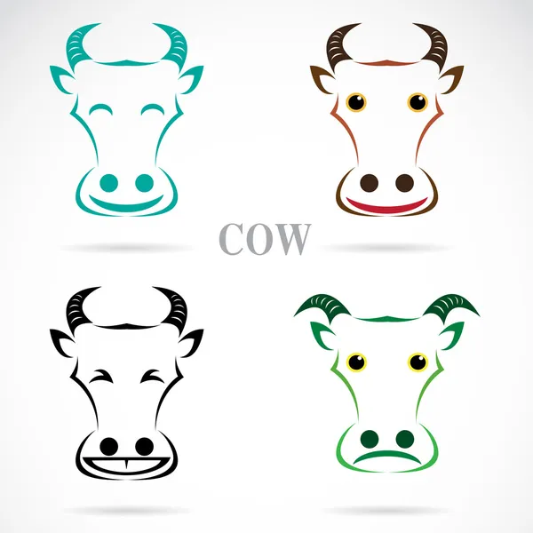 Face de vache sur fond blanc — Image vectorielle